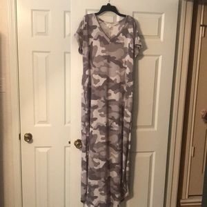 Sweet and Lovely Camo  Maxi Dress